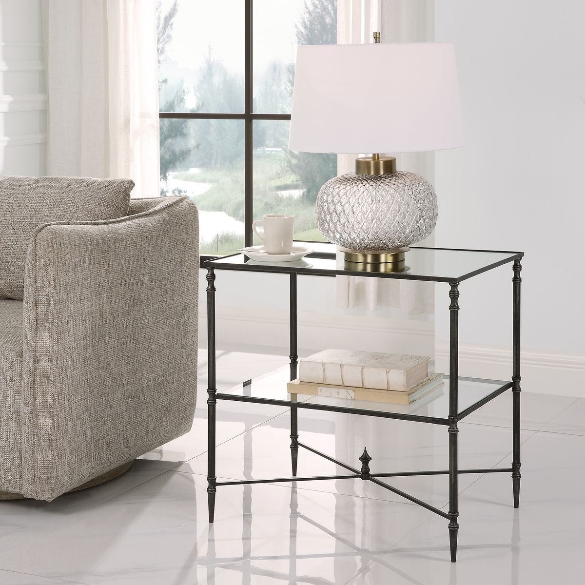 Henzler Lamp Table, Steel - elegant lamp tables for a cozy and stylish ambiance | Image 3 | InSTYLE Home & Rugs
