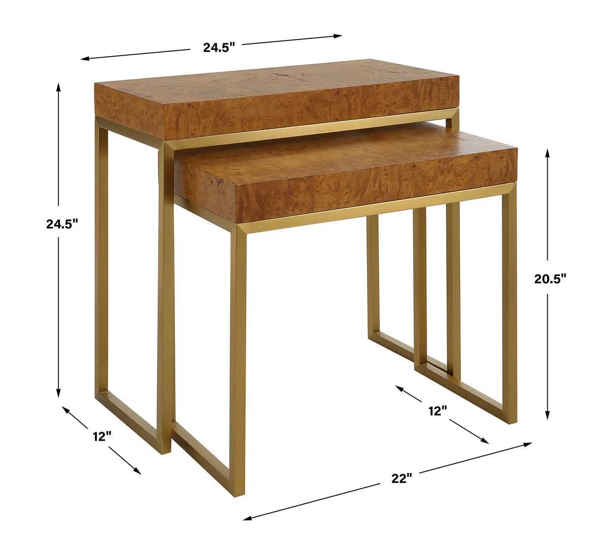 Burl-esque Nesting Tables, S/2 - contemporary end table for sofas | Image 7 | InSTYLE Home & Rugs