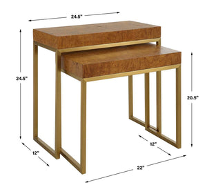 Burl-esque Nesting Tables, S/2 - contemporary end table for sofas | Image 7 | InSTYLE Home & Rugs