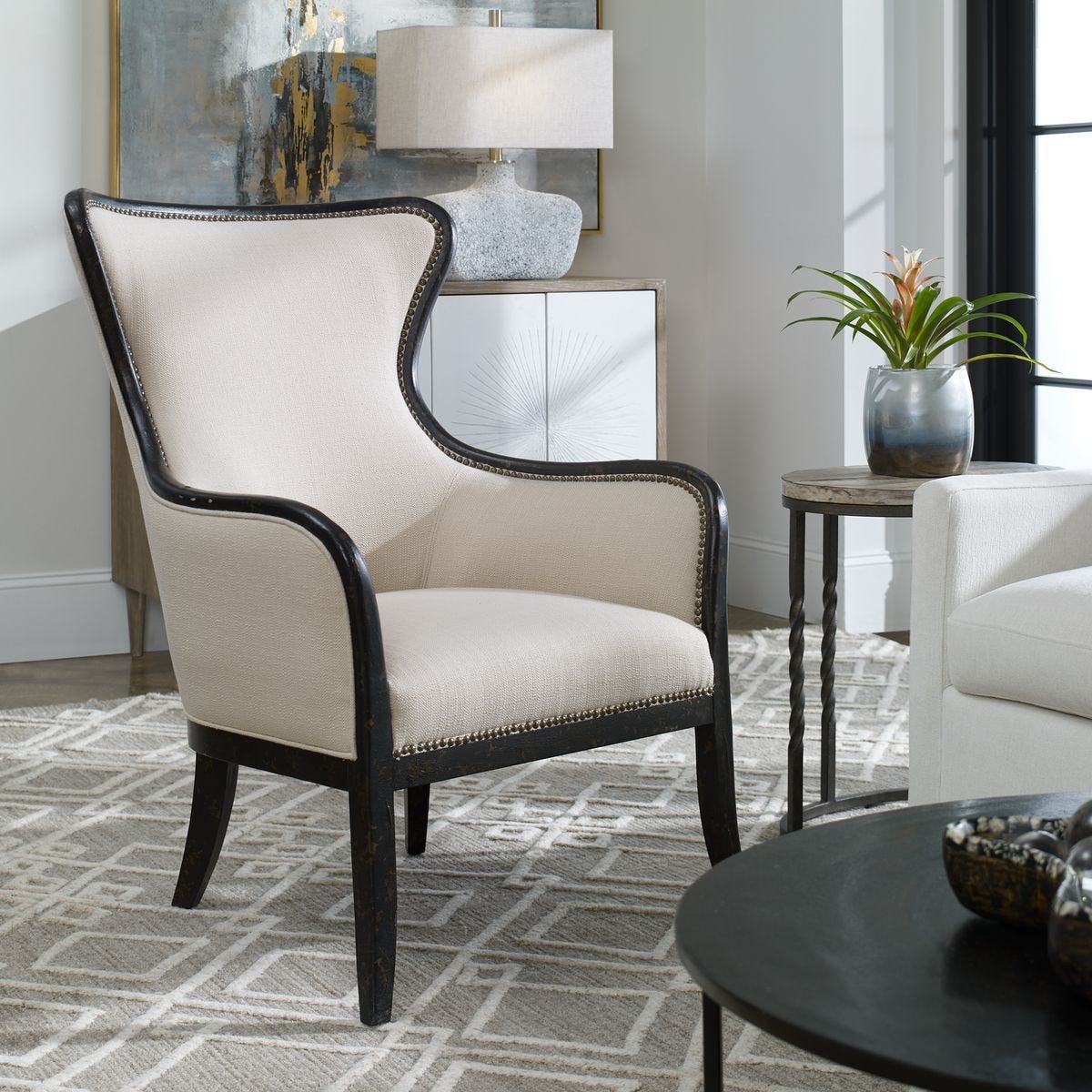 Sandy Wing Chair - durable construction for long-lasting use | Image 1 | InSTYLE Home & Rugs