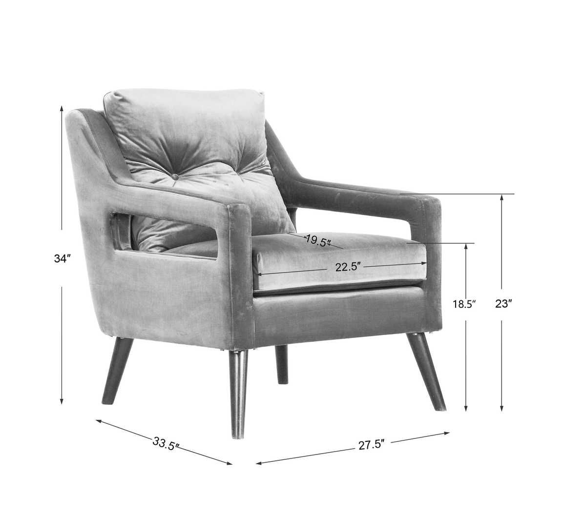 O'Brien Armchair, Blue - upholstered armchair with padded comfort | Image 9 | InSTYLE Home & Rugs