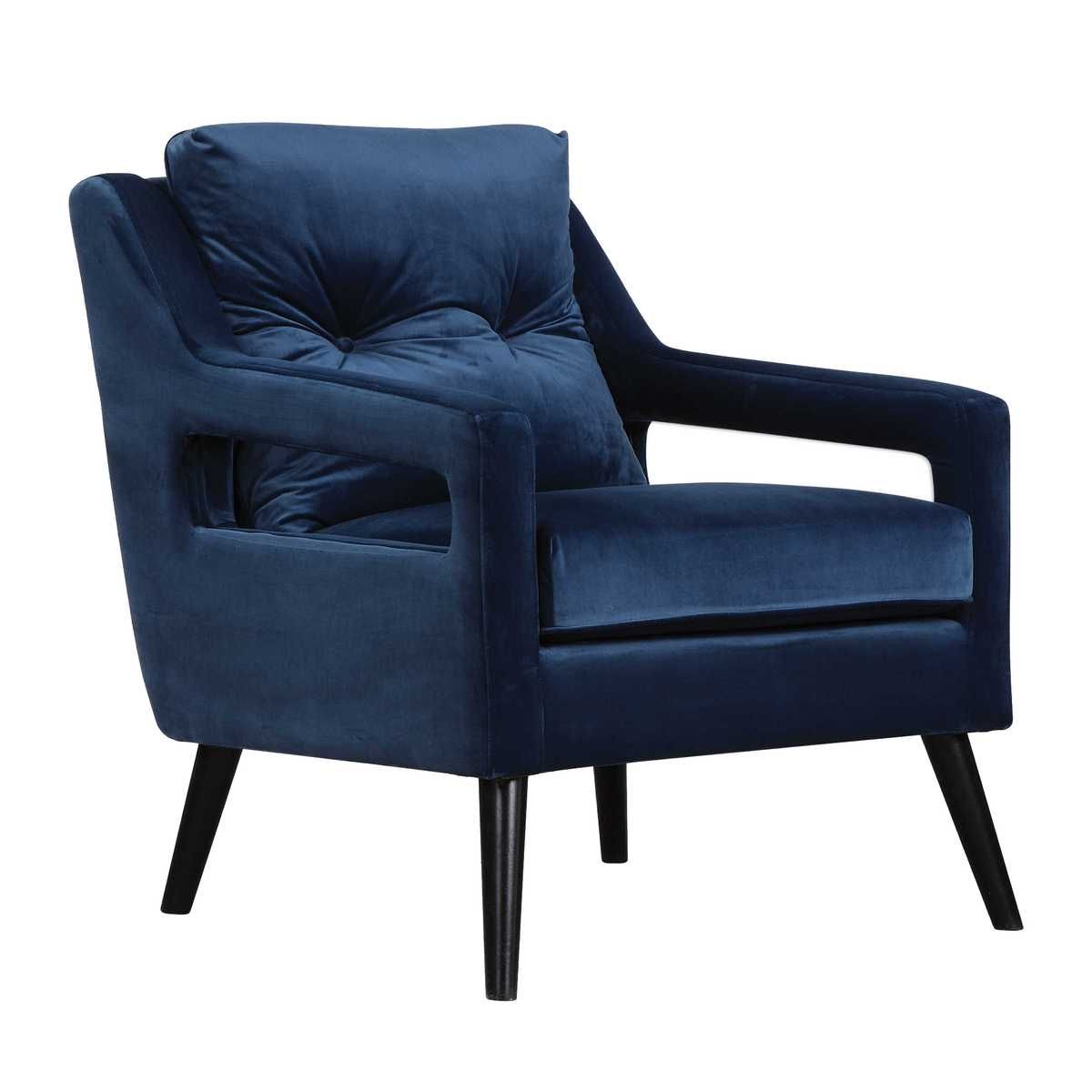 O'Brien Armchair, Blue - upholstered armchair with padded comfort | Image 4 | InSTYLE Home & Rugs