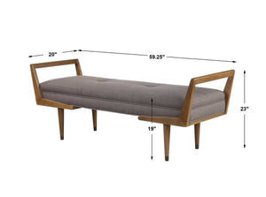 Waylon Bench, Taupe Gray - durable bench with modern style | Image 10 | InSTYLE Home & Rugs