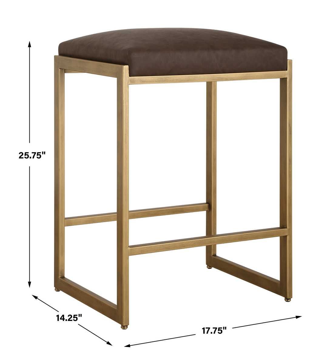 Atticus Counter Stool, Gold - ergonomic design for comfort | Image 6 | InSTYLE Home & Rugs