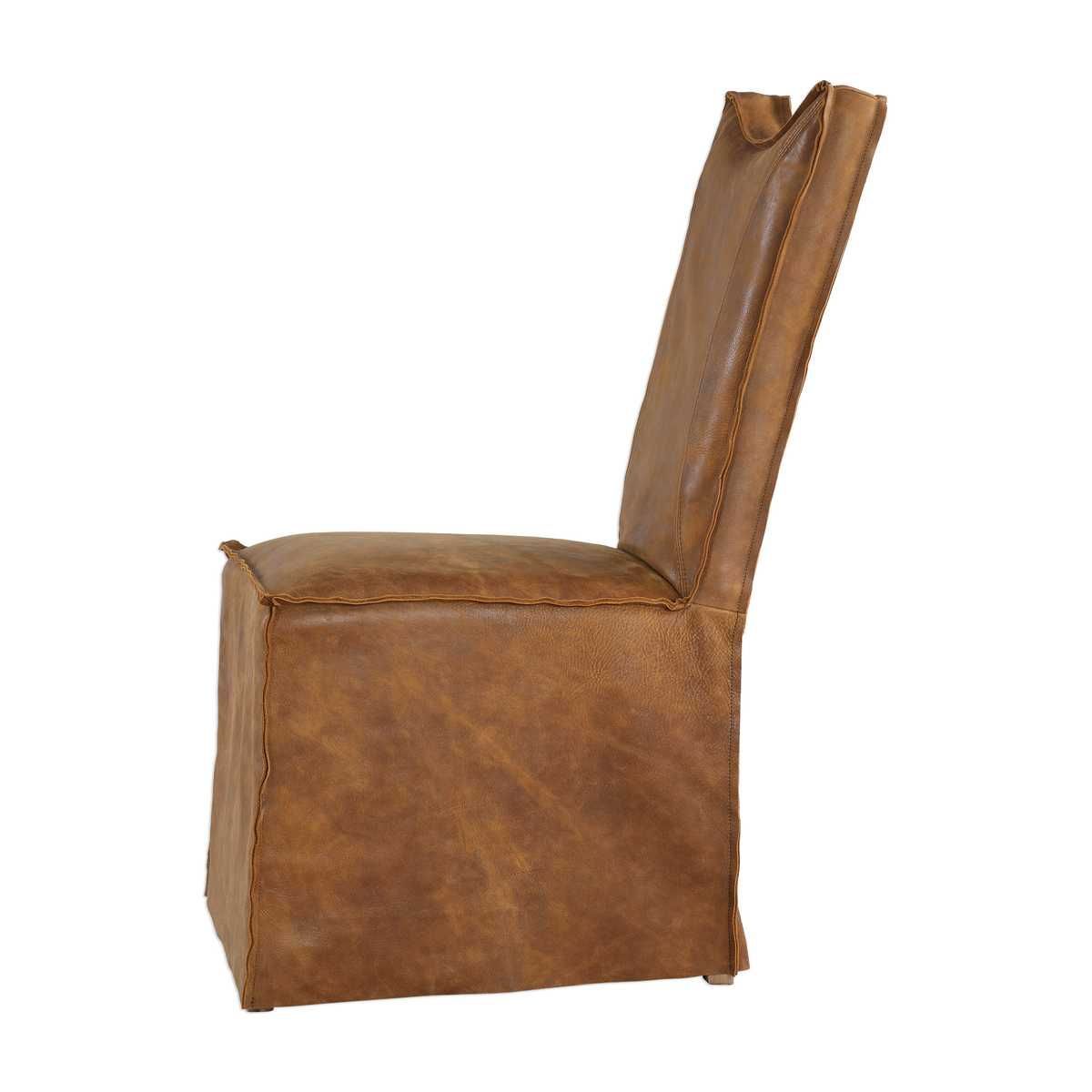 Delroy Armless Chair, Cognac, 2 Per Box, Priced Each - comfortable seating for dining and office spaces | Image 3 | InSTYLE Home & Rugs