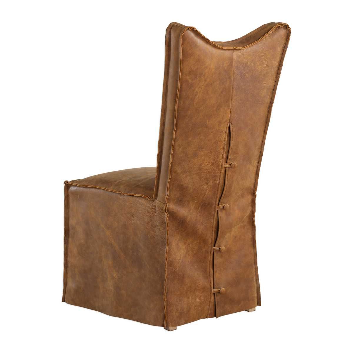 Delroy Armless Chair, Cognac, 2 Per Box, Priced Each - comfortable seating for dining and office spaces | Image 4 | InSTYLE Home & Rugs