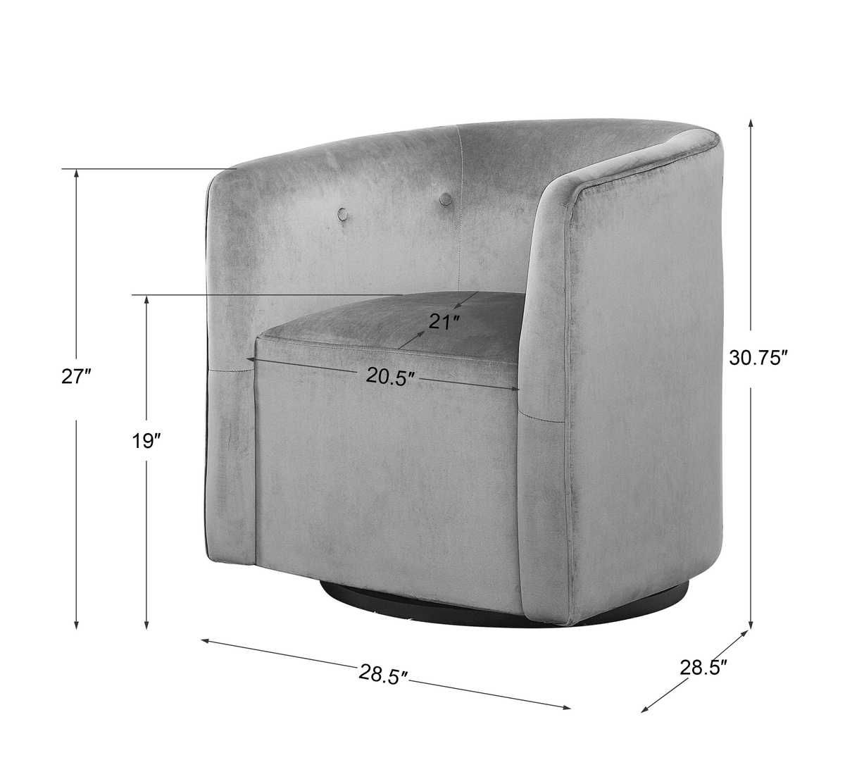 Mallorie Swivel Chair - comfortable seating for dining and office spaces | Image 8 | InSTYLE Home & Rugs