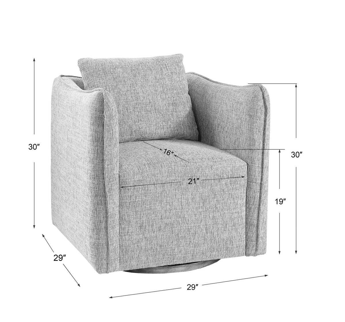 Corben Swivel Chair, Stone - variety of styles from classic to contemporary | Image 10 | InSTYLE Home & Rugs