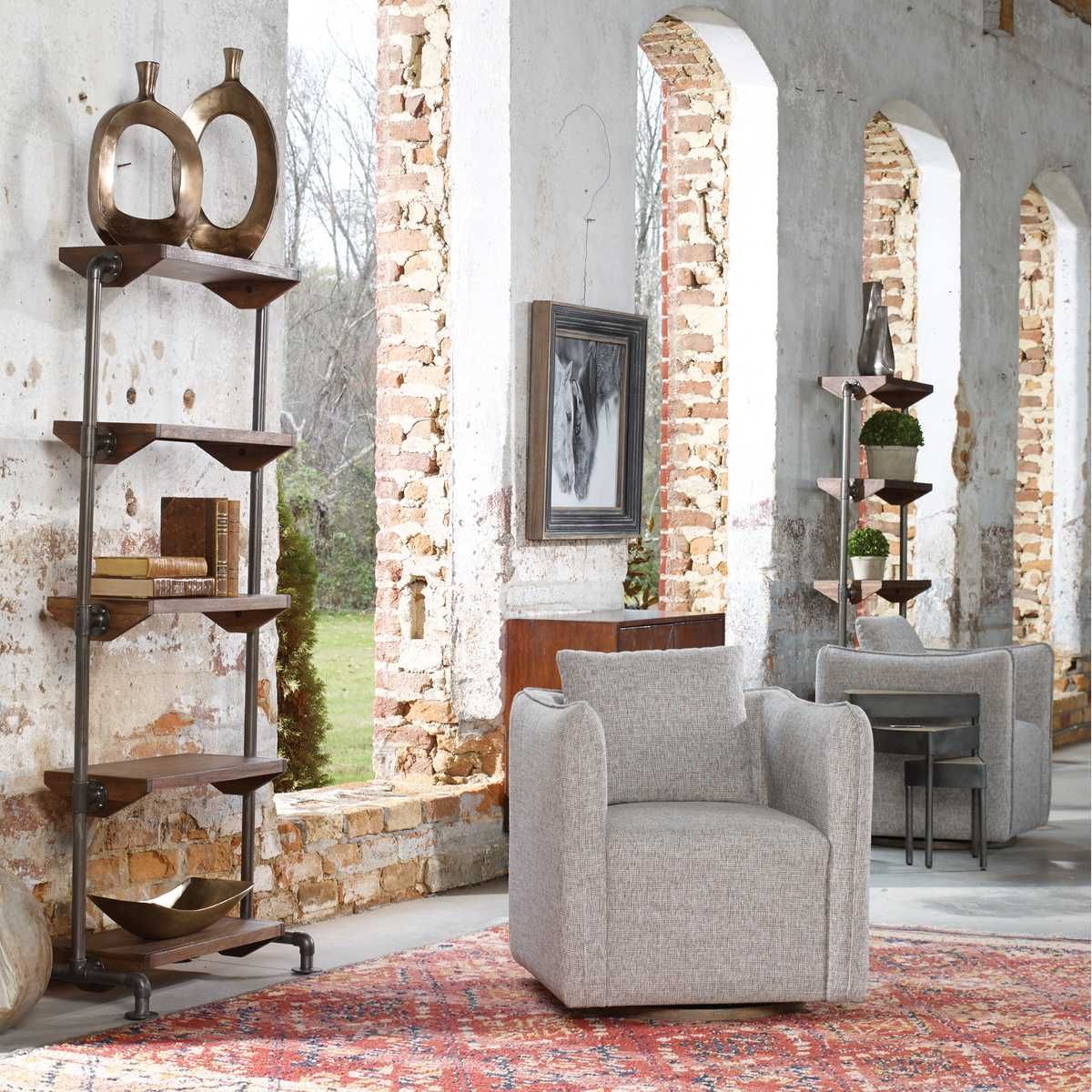 Corben Swivel Chair, Stone - variety of styles from classic to contemporary | Image 2 | InSTYLE Home & Rugs