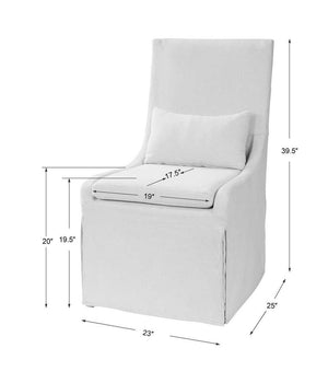 Coley Armless Chair, Linen - comfortable seating for dining and office spaces | Image 9 | InSTYLE Home & Rugs