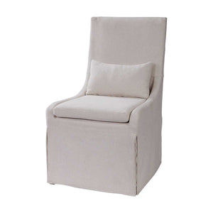 Coley Armless Chair, Linen - comfortable seating for dining and office spaces | Image 8 | InSTYLE Home & Rugs