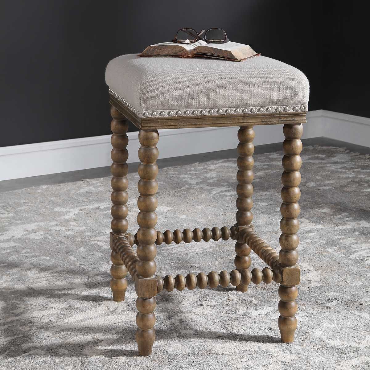 Pryce Counter Stool, Walnut - sleek stools for kitchen bars | Image 3 | InSTYLE Home & Rugs