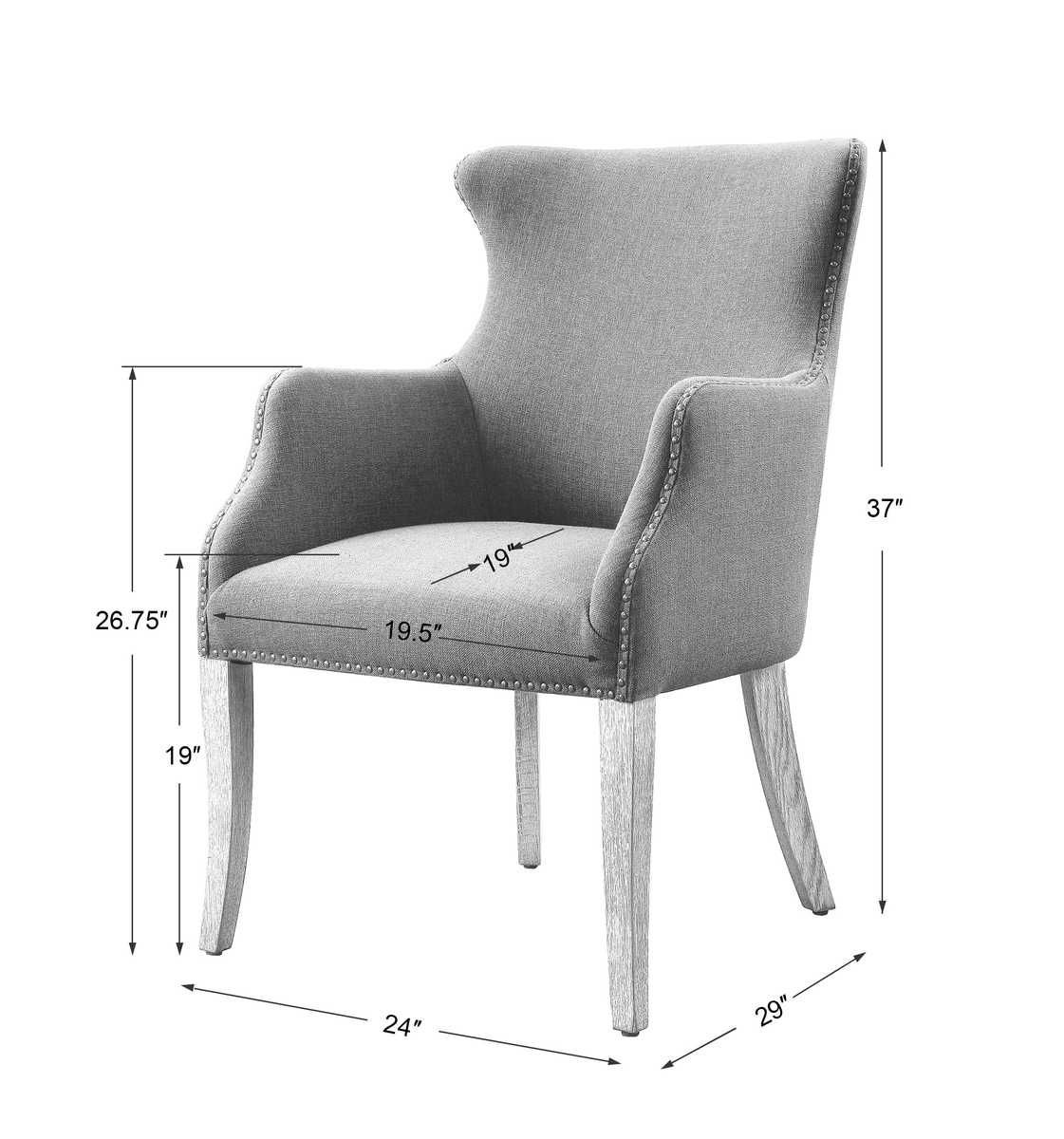 Yareena Wing Chair - comfortable seating for dining and office spaces | Image 9 | InSTYLE Home & Rugs