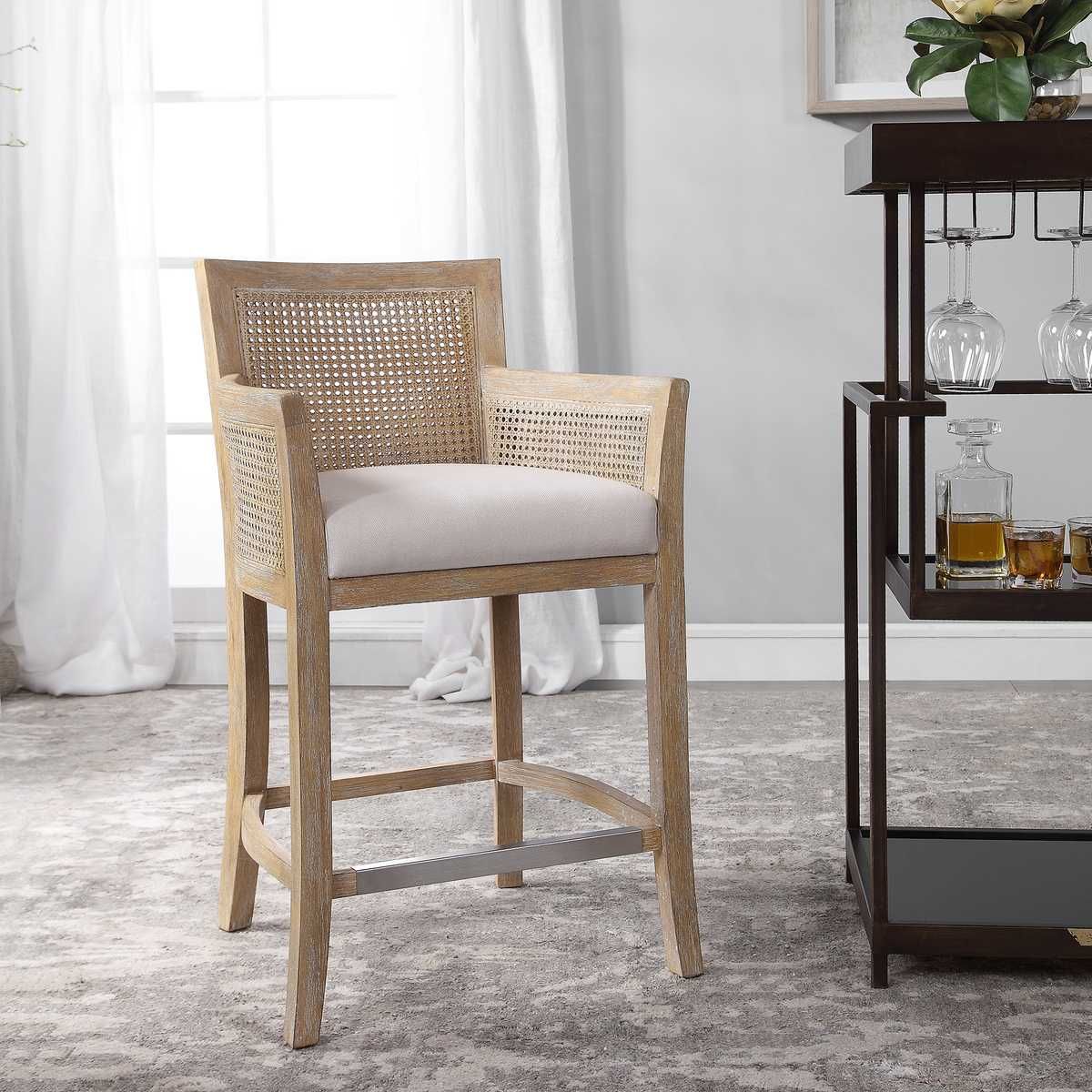 Encore Counter Stool, Natural - sleek stools for kitchen bars | Image 5 | InSTYLE Home & Rugs
