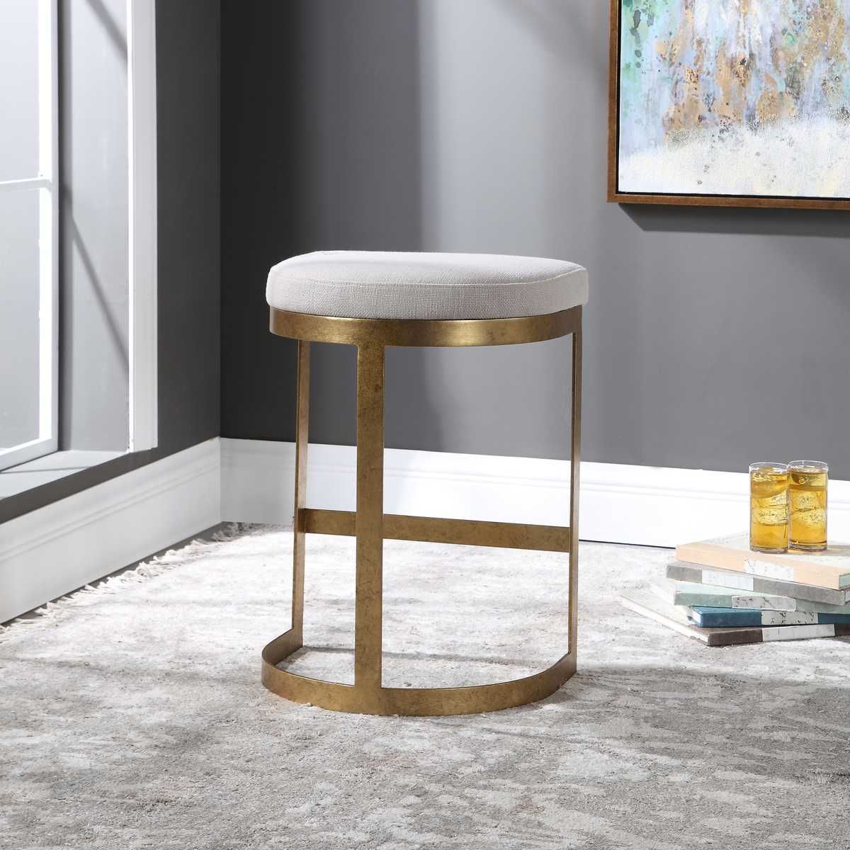 Ivanna Counter Stool, Gold - sleek stools for kitchen bars | Image 6 | InSTYLE Home & Rugs