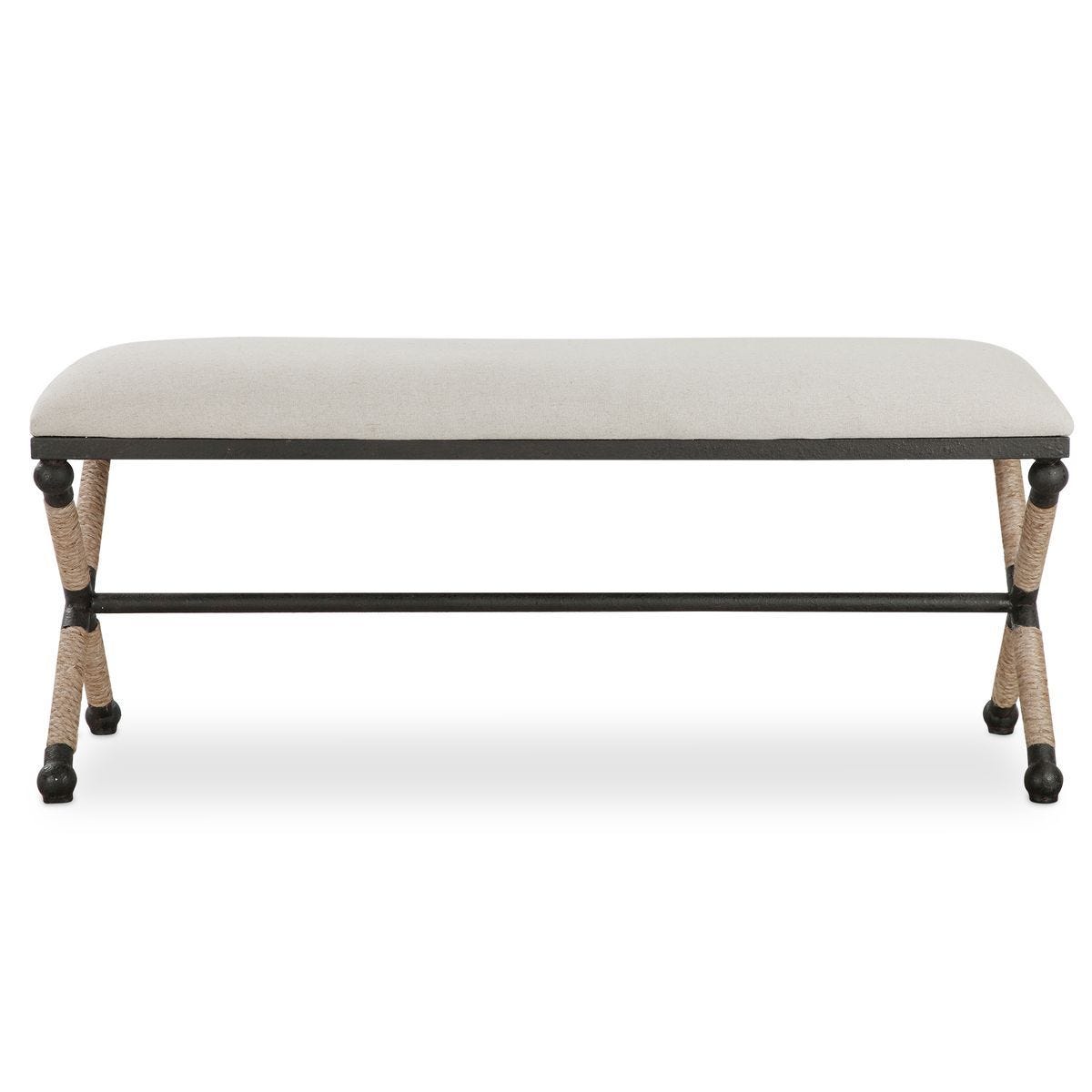Firth Bench, Oatmeal - perfect for entryways or patios | Image 2 | InSTYLE Home & Rugs