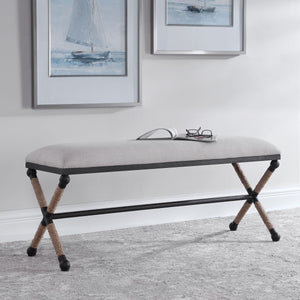 Firth Bench, Oatmeal - perfect for entryways or patios | Image 9 | InSTYLE Home & Rugs