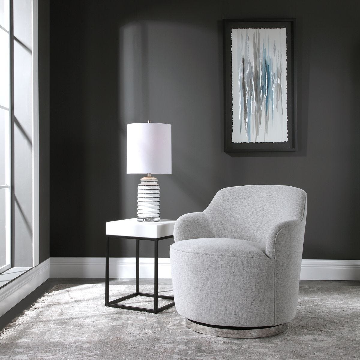 Hobart Swivel Chair - durable construction for long-lasting use | Image 8 | InSTYLE Home & Rugs