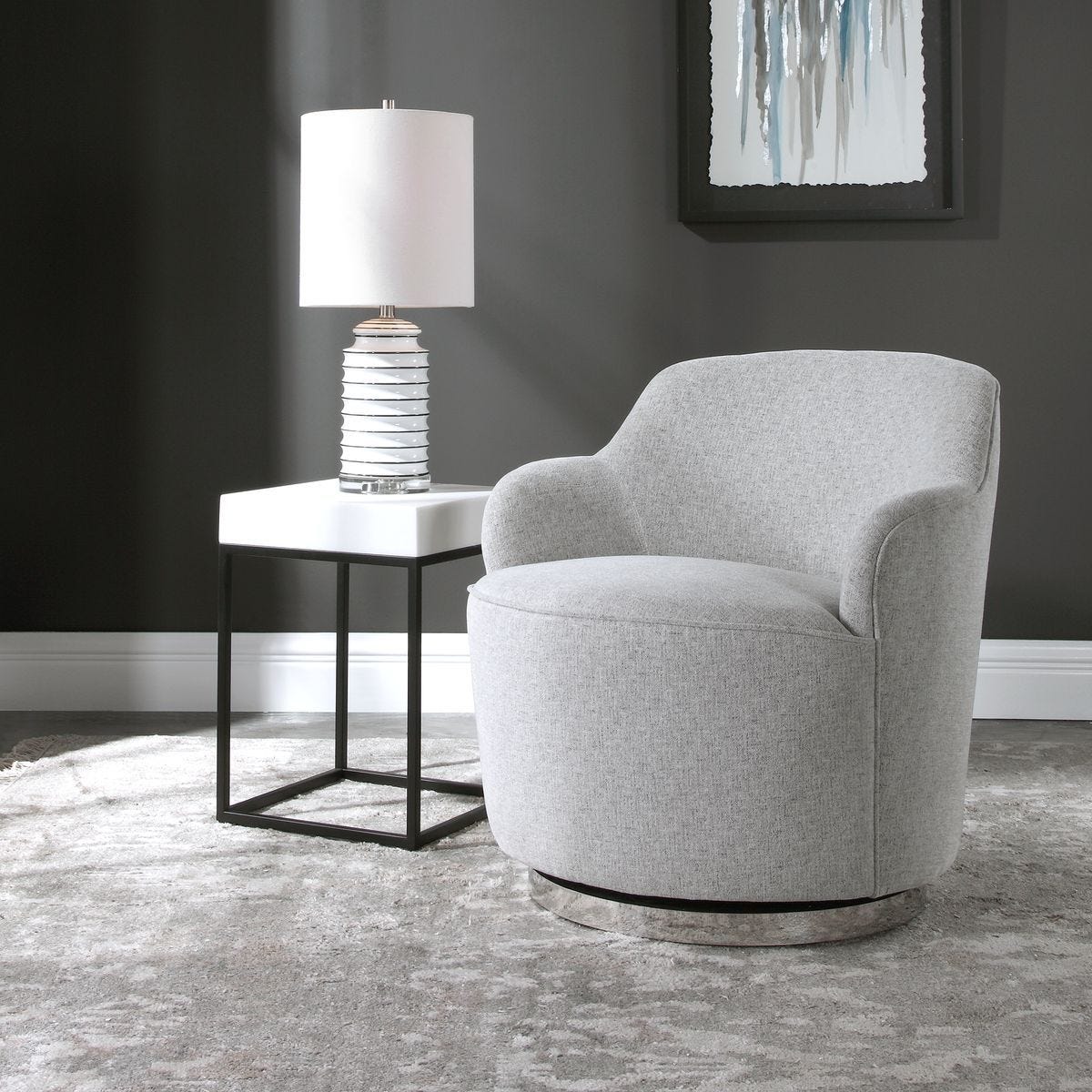 Hobart Swivel Chair - durable construction for long-lasting use | Image 3 | InSTYLE Home & Rugs