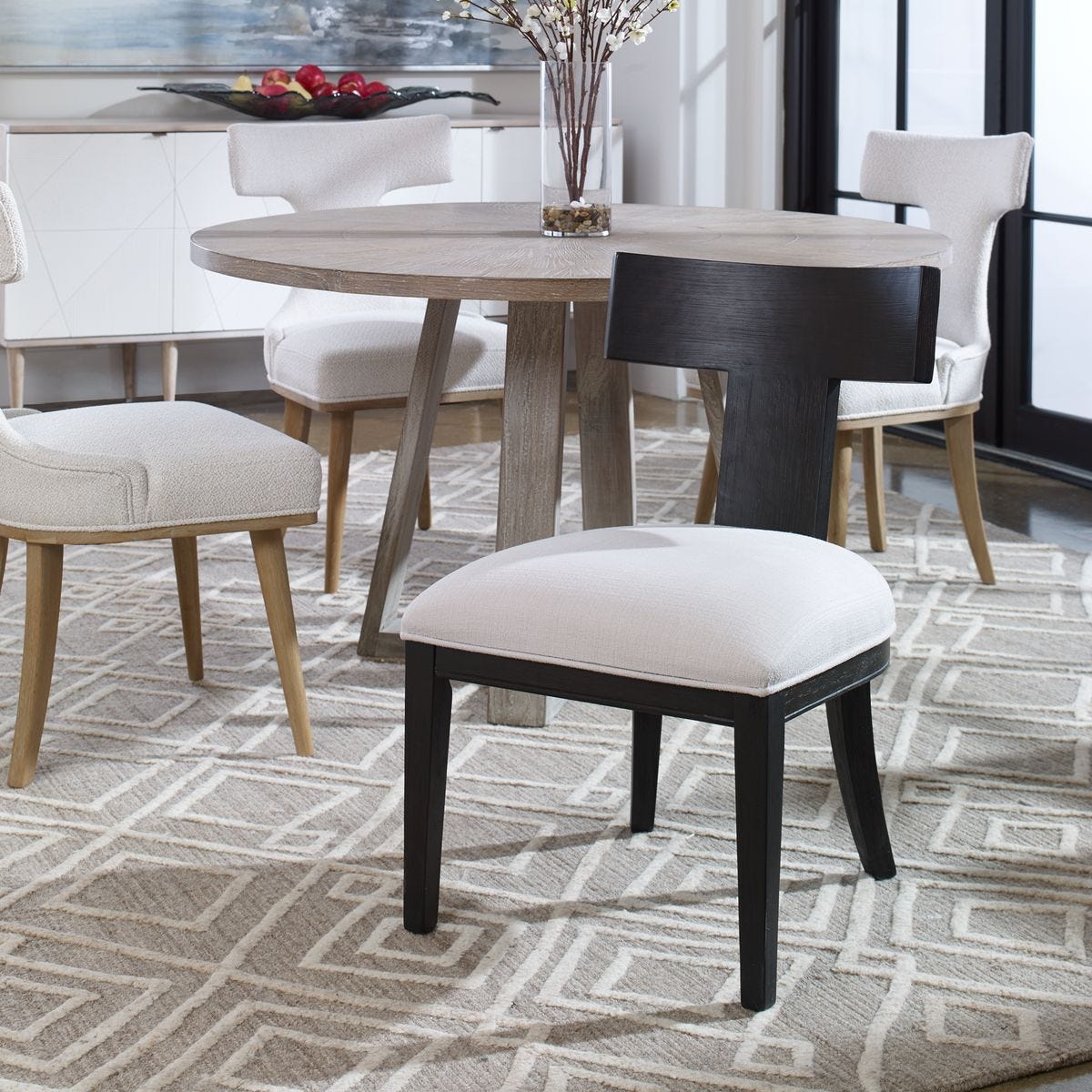 Idris Armless Chair, Charcoal - comfortable seating for dining and office spaces | Image 3 | InSTYLE Home & Rugs