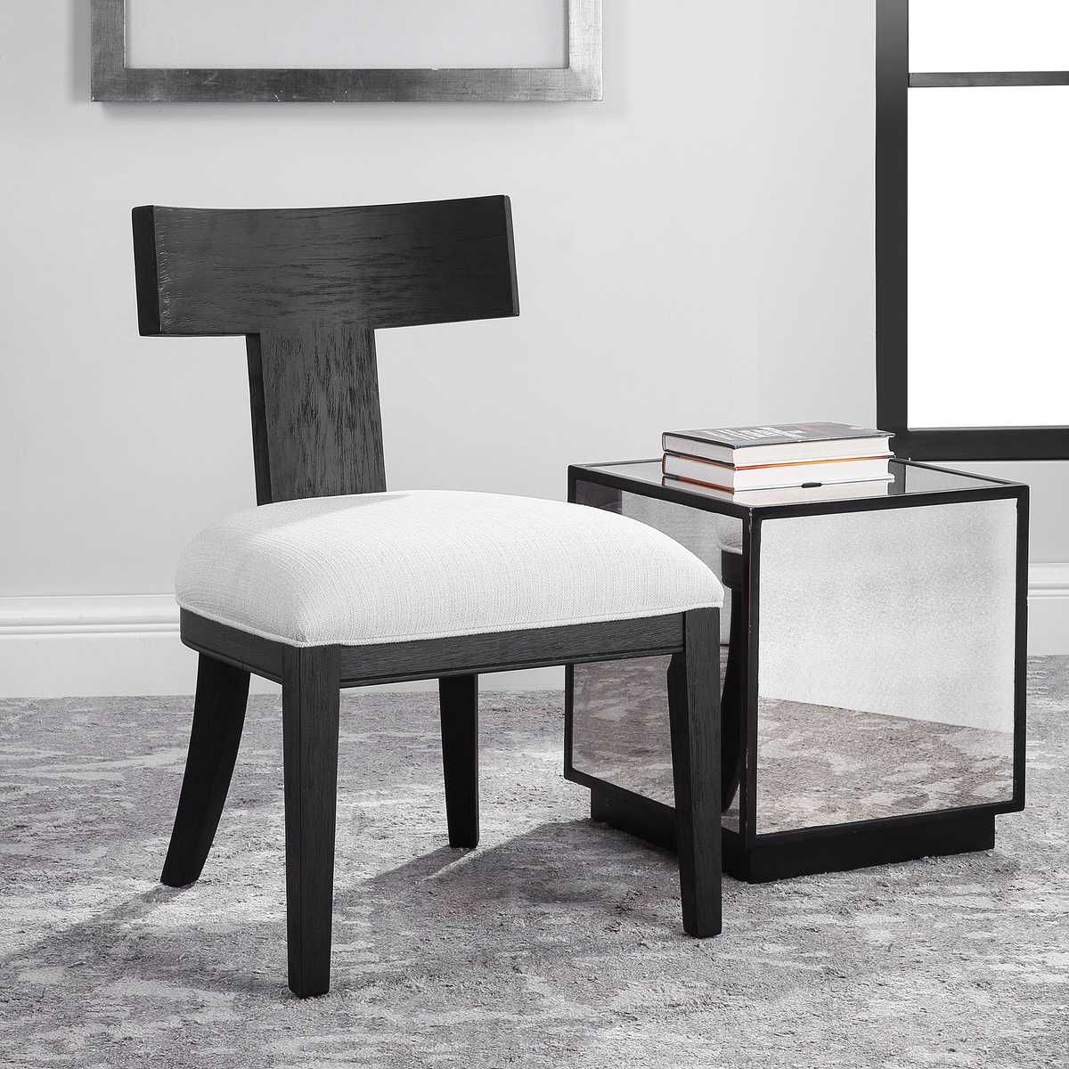 Idris Armless Chair, Charcoal - comfortable seating for dining and office spaces | Image 5 | InSTYLE Home & Rugs