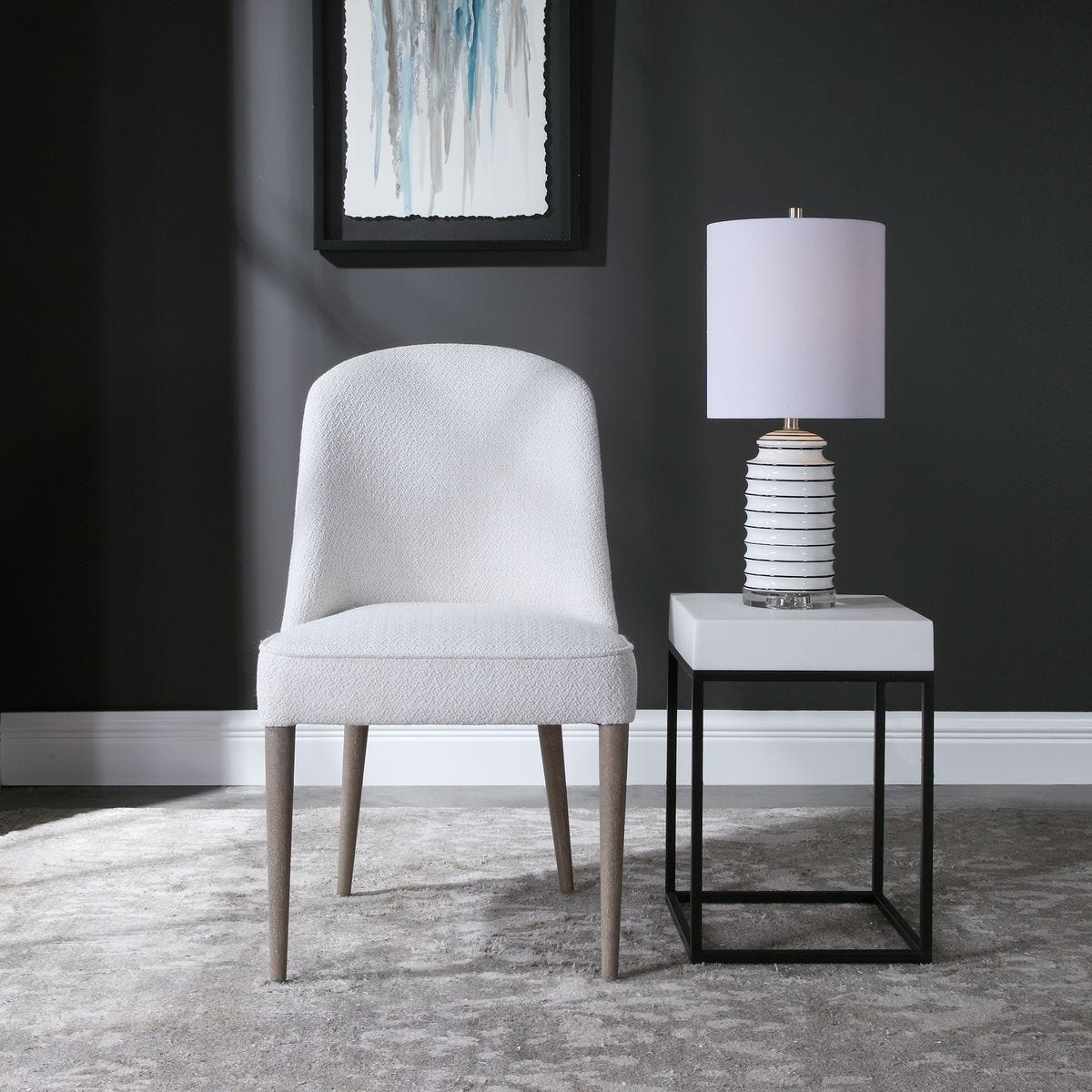 Brie Armless Chair, White, 2 Per Box, Priced Each - durable construction for long-lasting use | Image 3 | InSTYLE Home & Rugs