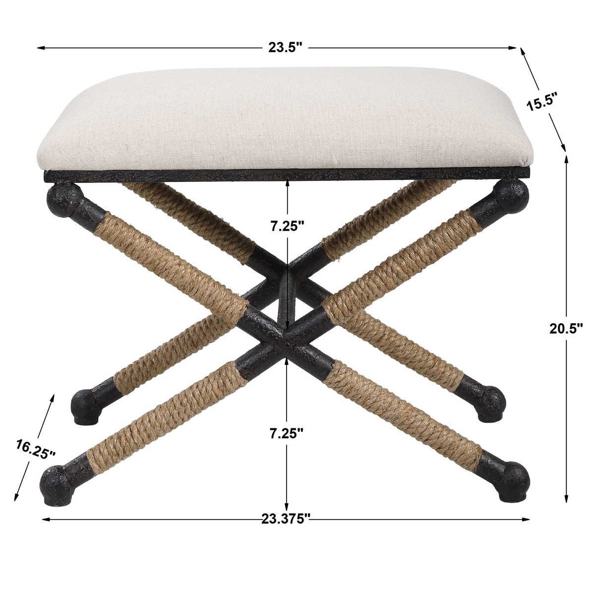 Firth Small Bench, Oatmeal - perfect for entryways or patios | Image 10 | InSTYLE Home & Rugs