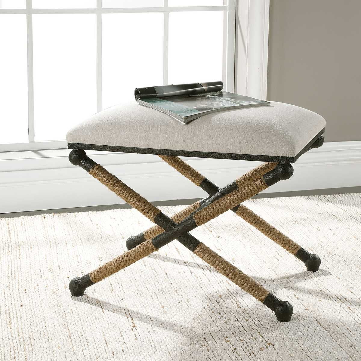 Firth Small Bench, Oatmeal - perfect for entryways or patios | Image 7 | InSTYLE Home & Rugs