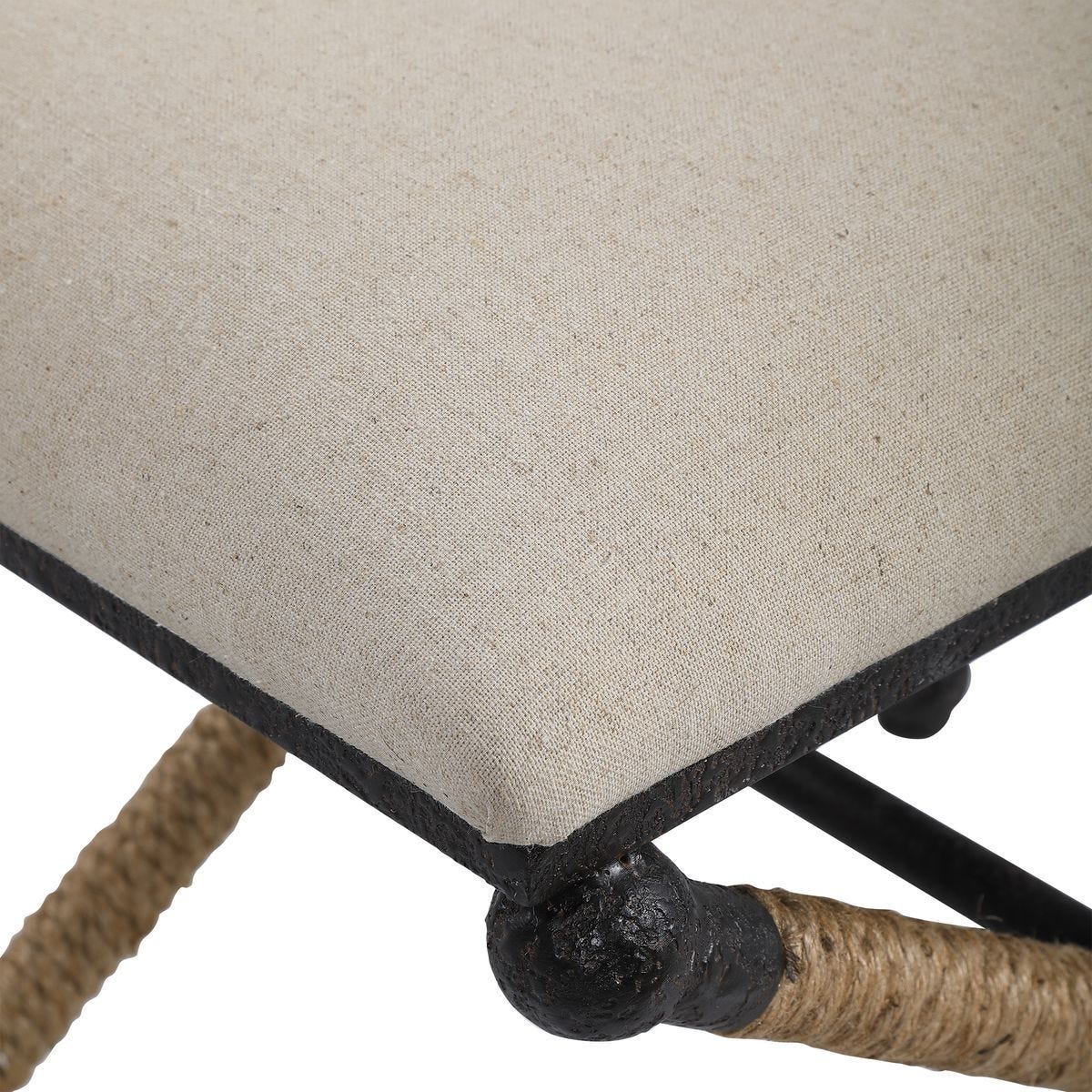 Firth Small Bench, Oatmeal - perfect for entryways or patios | Image 5 | InSTYLE Home & Rugs