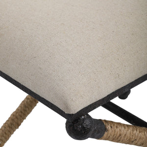 Firth Small Bench, Oatmeal - perfect for entryways or patios | Image 5 | InSTYLE Home & Rugs