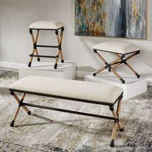 Firth Small Bench, Oatmeal - perfect for entryways or patios | Image 9 | InSTYLE Home & Rugs