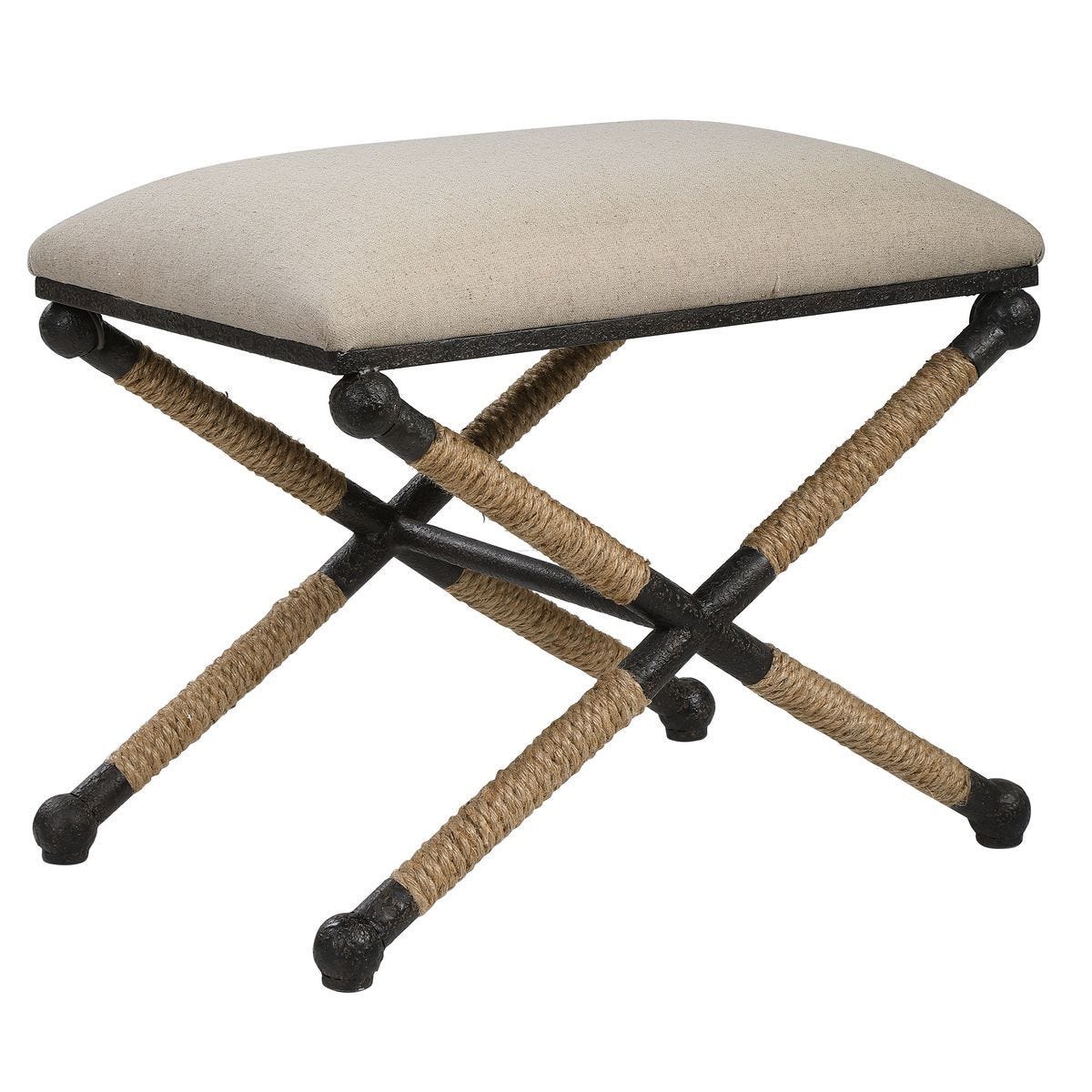 Firth Small Bench, Oatmeal - perfect for entryways or patios | Image 3 | InSTYLE Home & Rugs