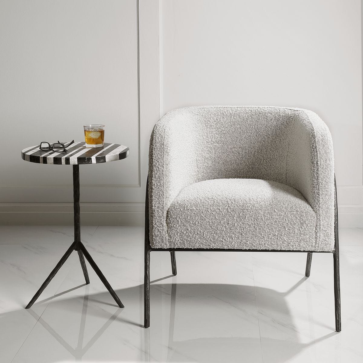 Jacobsen Accent Chair, Gray - modern accent chair with comfortable cushioning and sleek design | Image 8 | InSTYLE Home & Rugs