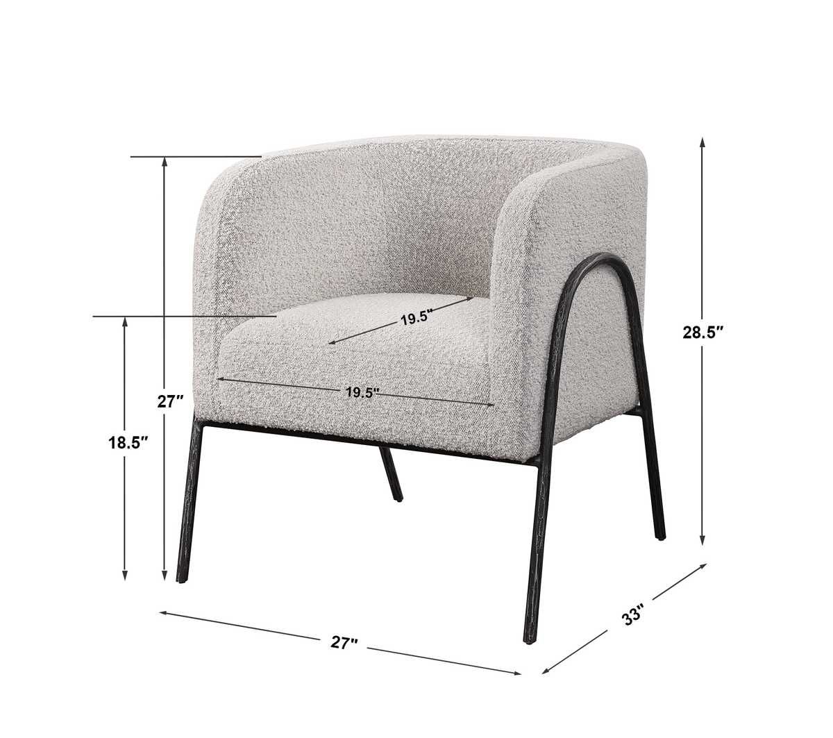 Jacobsen Accent Chair, Gray - modern accent chair with comfortable cushioning and sleek design | Image 9 | InSTYLE Home & Rugs