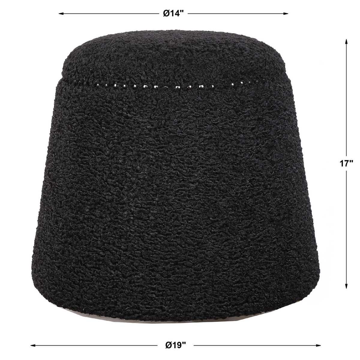 Gumdrop Ottoman, Black - comfortable ottoman for any room | Image 4 | InSTYLE Home & Rugs