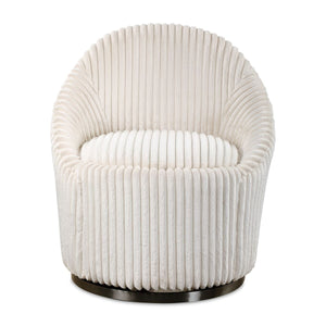 Crue Swivel Chair, Ivory - comfortable seating for dining and office spaces | Image 2 | InSTYLE Home & Rugs