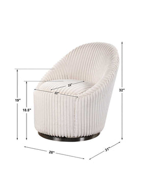 Crue Swivel Chair, Ivory - comfortable seating for dining and office spaces | Image 8 | InSTYLE Home & Rugs