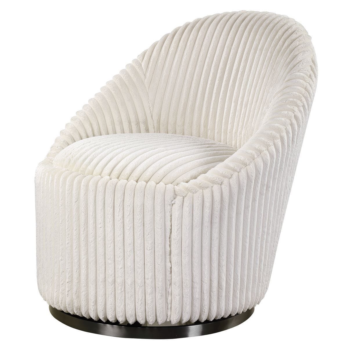 Crue Swivel Chair, Ivory - comfortable seating for dining and office spaces | Image 3 | InSTYLE Home & Rugs