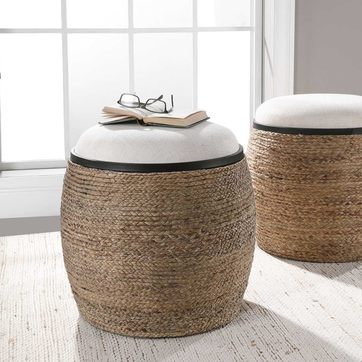 Island Ottoman, Small Round - compact and stylish design | Image 3 | InSTYLE Home & Rugs