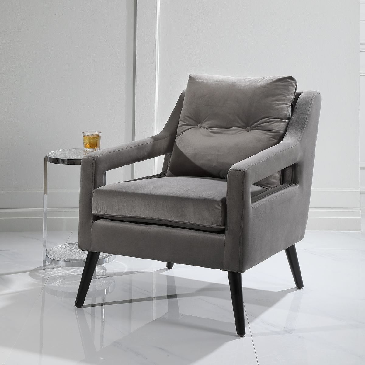 O'Brien Armchair, Gray - modern accent armchair for stylish interiors | Image 8 | InSTYLE Home & Rugs