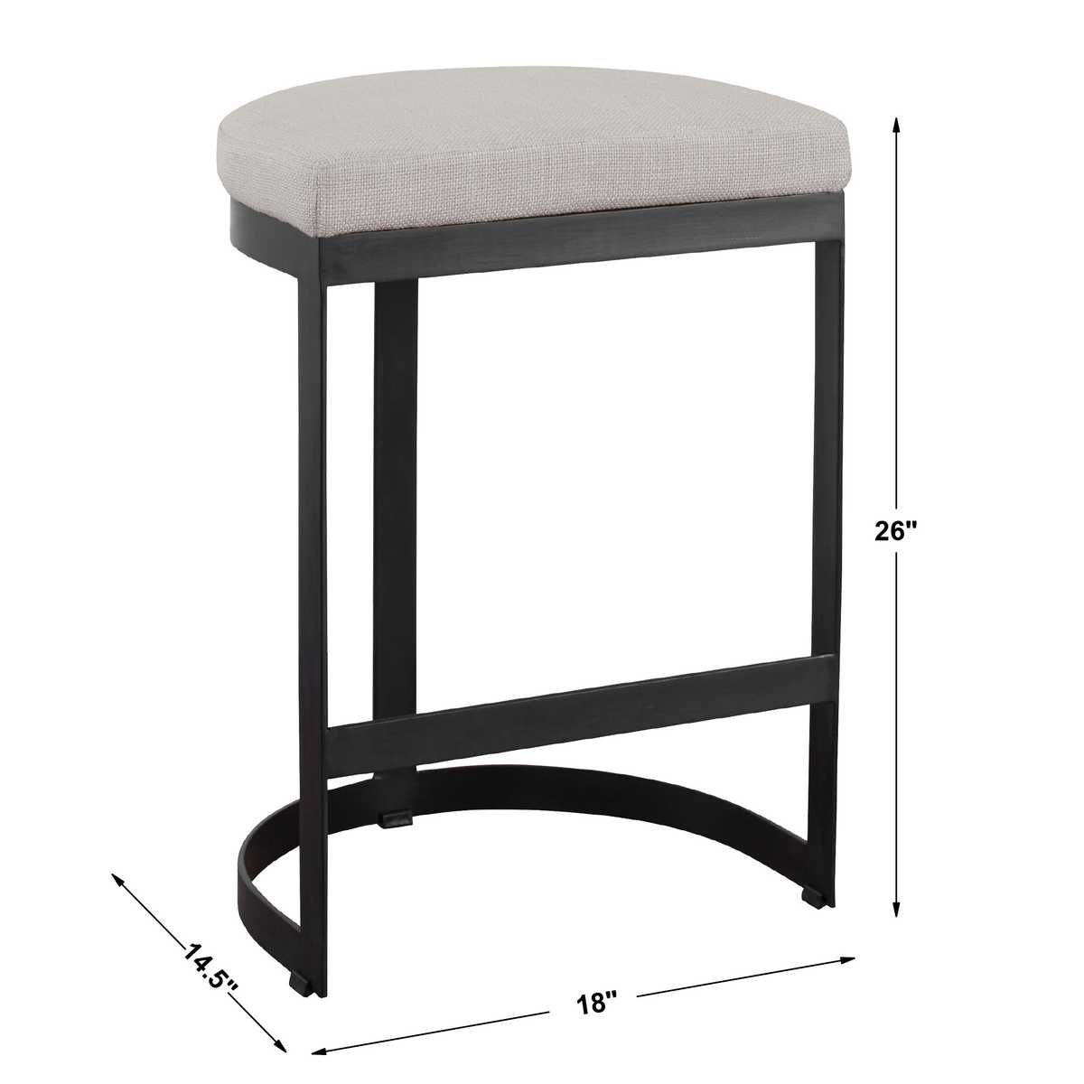 Ivanna Counter Stool, Black - perfect for modern counters | Image 6 | InSTYLE Home & Rugs