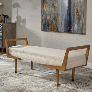 Waylon Bench, Ivory - perfect for entryways or patios | Image 5 | InSTYLE Home & Rugs