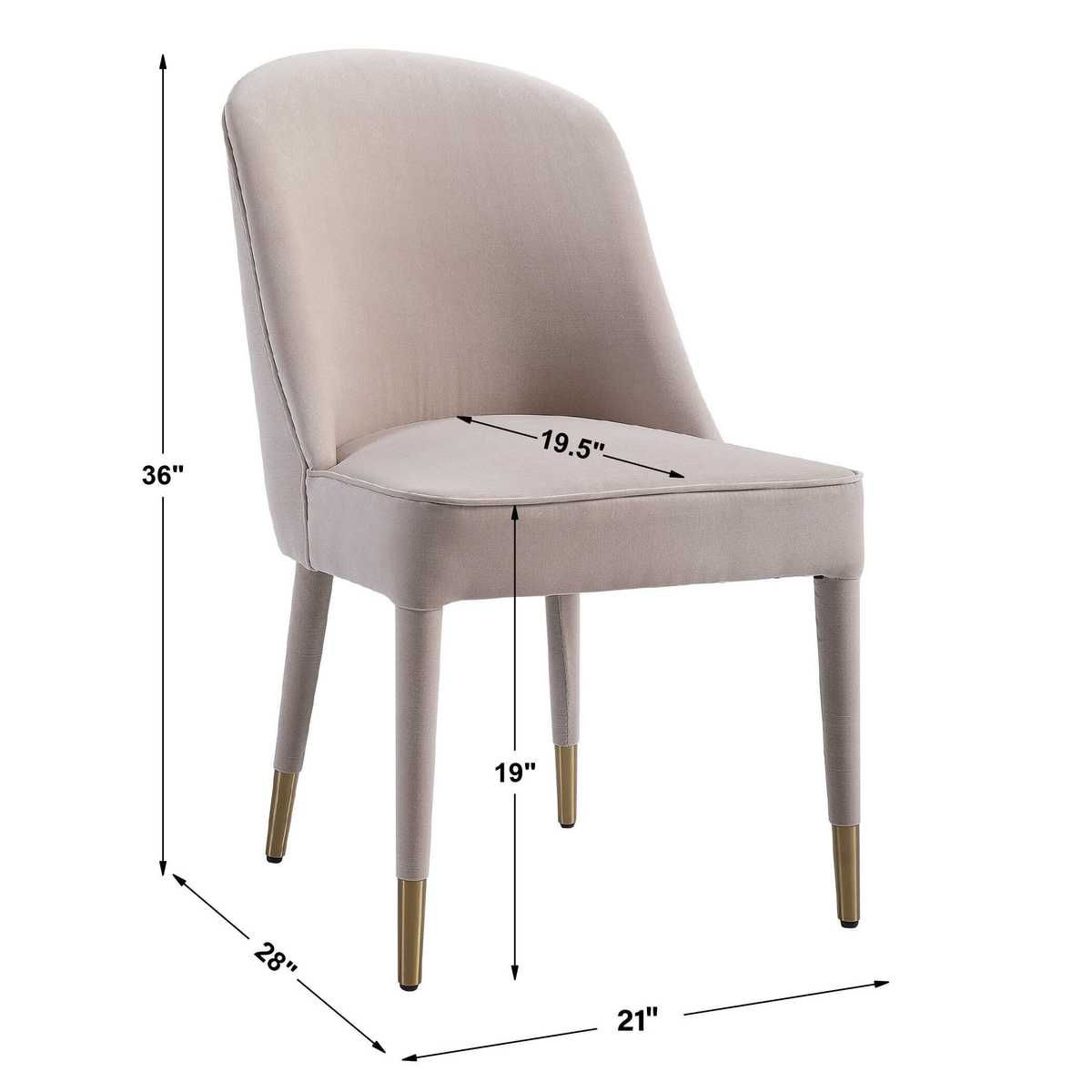 Brie Armless Chair, Champagne, 2 Per Box, Priced Each - variety of styles from classic to contemporary | Image 10 | InSTYLE Home & Rugs