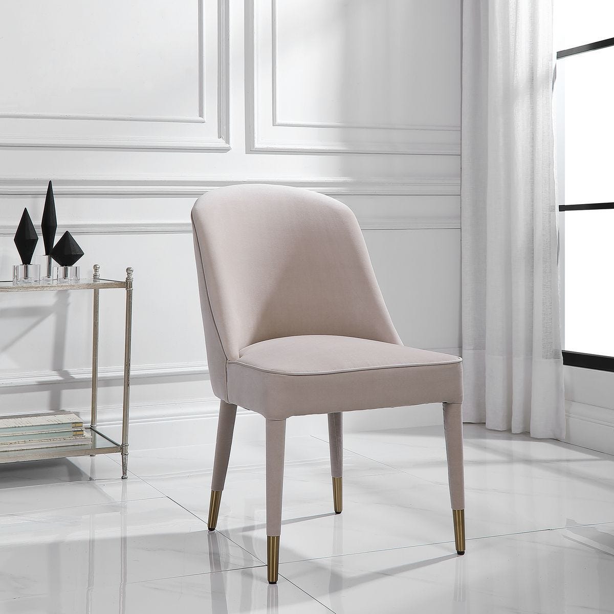 Brie Armless Chair, Champagne, 2 Per Box, Priced Each - variety of styles from classic to contemporary | Image 9 | InSTYLE Home & Rugs