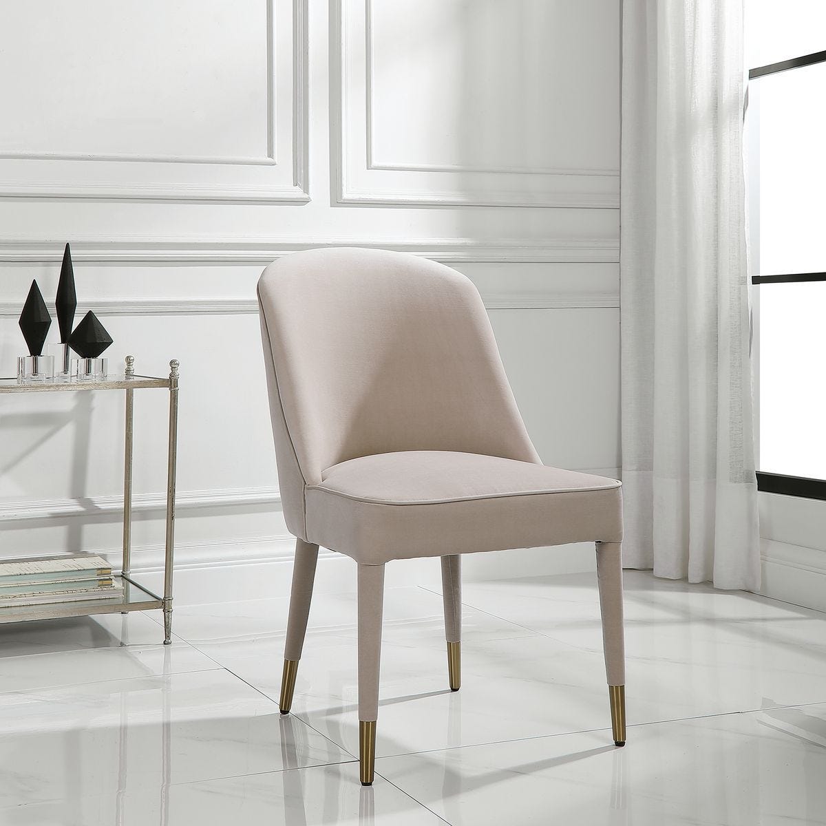 Brie Armless Chair, Champagne, 2 Per Box, Priced Each - variety of styles from classic to contemporary | Image 3 | InSTYLE Home & Rugs