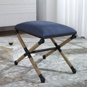 Firth Small Bench, Navy - stylish bench for any space | Image 1 | InSTYLE Home & Rugs