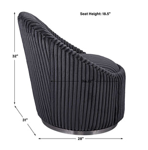 Crue Swivel Chair, Gunmetal - durable construction for long-lasting use | Image 8 | InSTYLE Home & Rugs