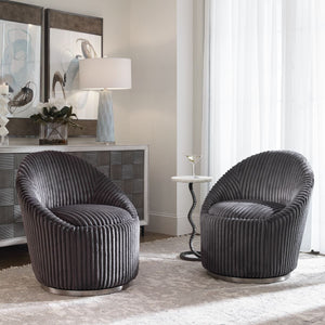 Crue Swivel Chair, Gunmetal - durable construction for long-lasting use | Image 7 | InSTYLE Home & Rugs