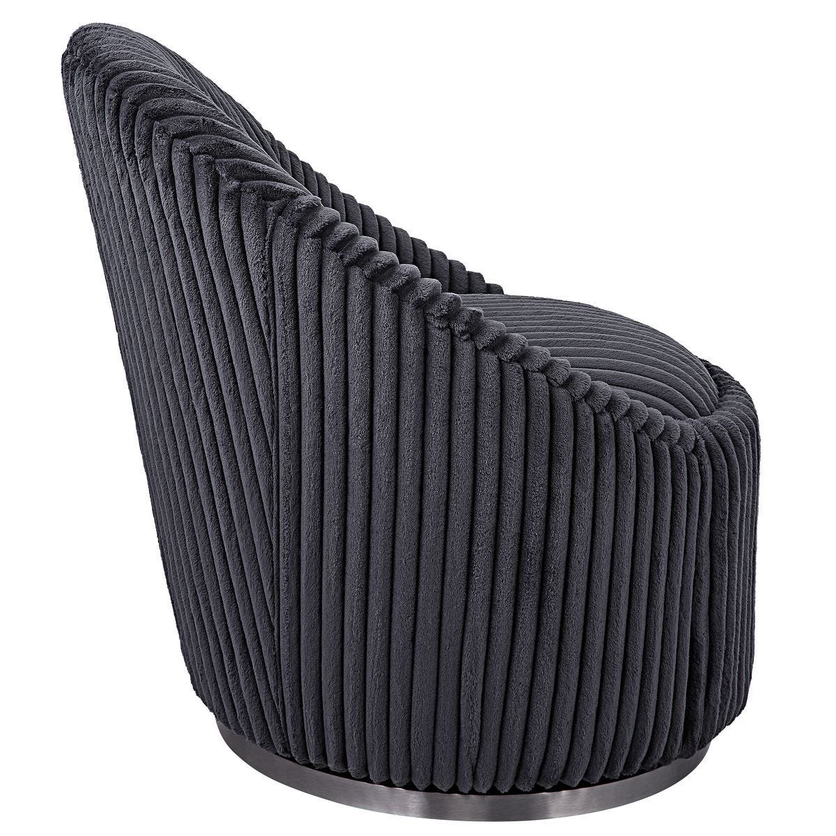 Crue Swivel Chair, Gunmetal - durable construction for long-lasting use | Image 4 | InSTYLE Home & Rugs