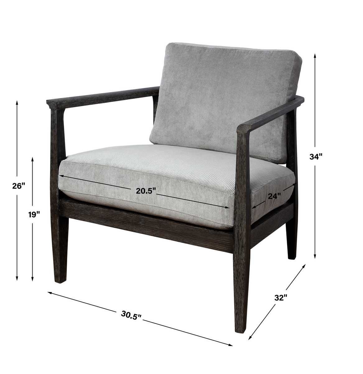 Brunei Accent Chair, Gray - compact accent chair for adding personality to any room | Image 8 | InSTYLE Home & Rugs